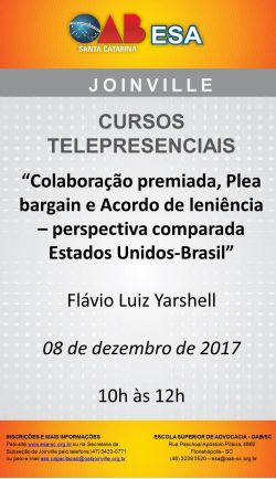 Curso telepresencial de dezembro - Colabora��o premiada, Plea bargain e Acordo de leni�ncia  