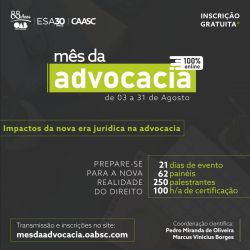 Inova��o e Tecnologia: est�o abertas as inscri��es para o M�s da Advocacia