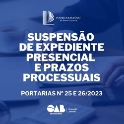 Suspens�o de expediente presencial e prazos processuais no Foro da Comarca de Garuva