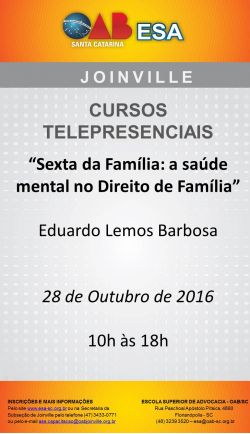 Curso telepresencial: Sexta da fam�lia - a sa�de mental no Direito da Fam�lia 