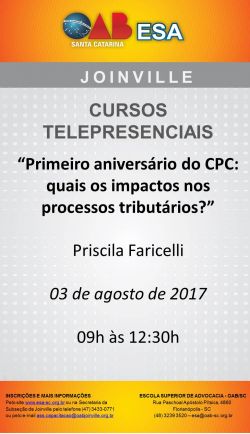 Curso telepresencial: Primeiro Anivers�rio do CPC - impactos nos processos tribut�rios