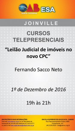 Curso telepresencial: Leil�o Judicial de Im�veis no Novo CPC