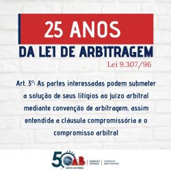 Lei de Arbitragem completa 25 anos; Tema ser� discutido em semin�rio virtual hoje � noite