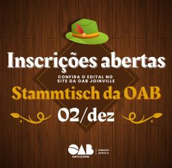 As inscri��es para a 1� edi��o do Stammtisch da OAB Joinville est�o abertas