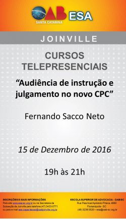 Curso telepresencial: Audi�ncia de instru��o e julgamento no novo CPC