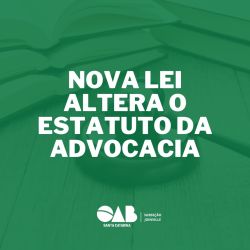 Nova lei altera o Estatuto da Advocacia