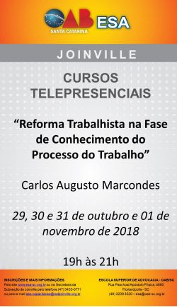 Curso Telepresencial - Reforma trabalhista na Fase de Conhecimento do Processo do Trabalho 