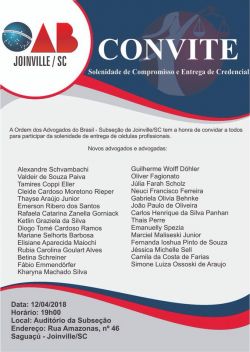 Solenidade de entrega de credenciais - Abril/2018 