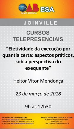 Curso telepresencial  de mar�o de 2018 - Efetividade da execu��o por quantia certa 