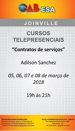 Curso telepresencial  de mar�o de 2018 - Contratos de Servi�os 