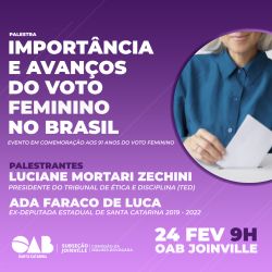 Palestra: Import�ncia e avan�os do voto feminino no Brasil