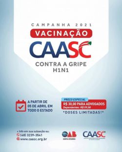 Campanha de Vacina��o contra Gripe da CAASC inicia dia 05-04-21