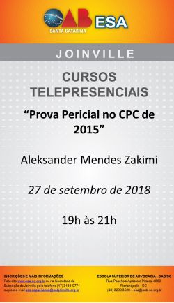 Curso Telepresencial - Prova pericial no CPC de 2015 