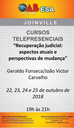 Curso Telepresencial - Recupera��o judicial: aspectos atuais e perspectivas de mudan�a 