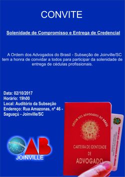 Solenidade de Entrega de Credenciais - outubro 2017