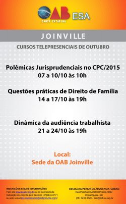Cursos Telepresenciais de Outubro