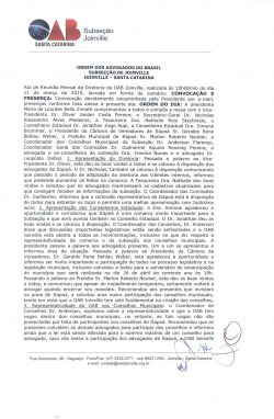 Ata Reuni�o da Diretoria da OAB Joinville com os(as) Advogados(as) de Itapo� - 11/03