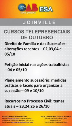 Cursos telepresenciais de outubro de 2017