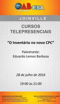 Curso telepresencial: O invent�rio no novo CPC 