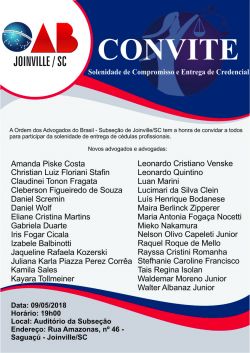 Solenidade de Compromisso e Entrega de Credencial de novos Advogados - Maio/2018