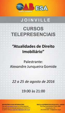 Curso teleprencial: Atualidades de direito imobili�rio 