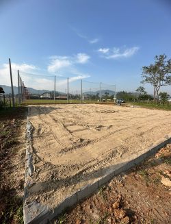 Constru��o das quadras de Beach Tennis na Sede Recreativa