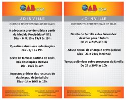 Cursos Telepresenciais - Maio