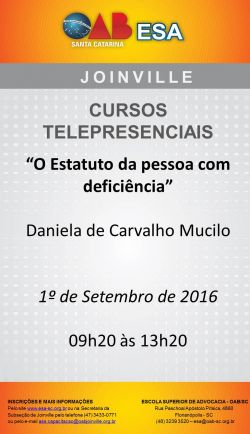 Curso telepresencial: o estatuto da pessoa com defici�ncia 