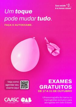 Outubro Rosa: CAASC disponibiliza exames gratuitos para as advogadas do Estado